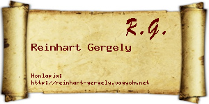 Reinhart Gergely névjegykártya